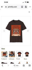 Football T shirt for Clevelanders